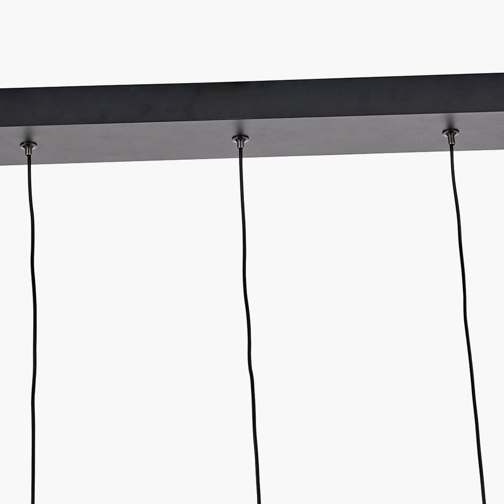 Xena Black & Rose Gold Metal 5 Drop LED Pendant Light